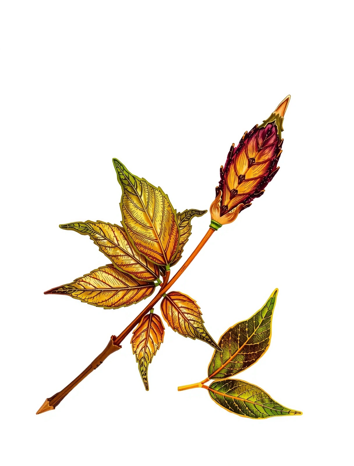 Botaniczny szkic detalu